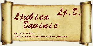 Ljubica Davinić vizit kartica